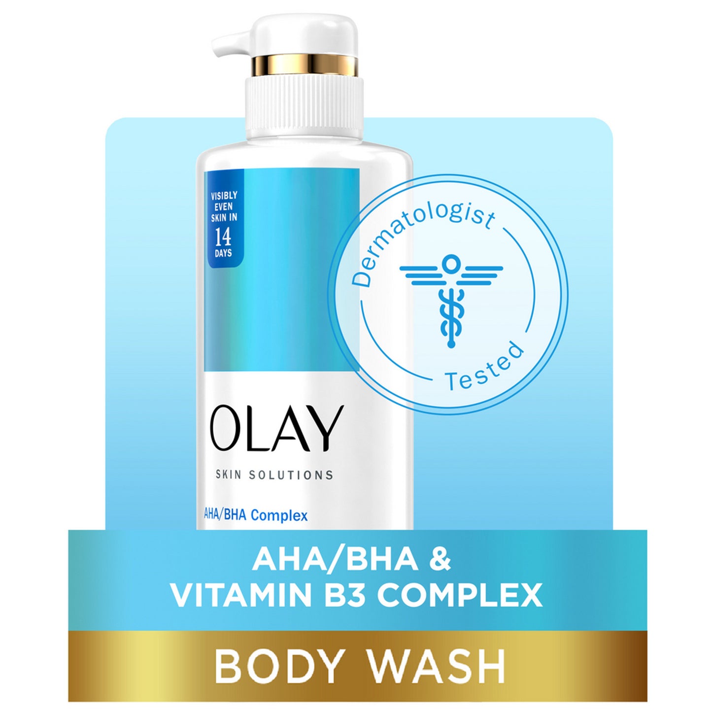 Olay Skin Solutions Women's Body Wash with AHA/BHA Complex, for All Skin Types, 17.9 fl oz